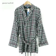 80%OFF 新品 ペロフィル perofil ガウン 52 MOT1975 3Lサイズ グレー メンズ ローブ ホームウエア ウール100% チェック柄 イタリア製 NESPOLO 8904900