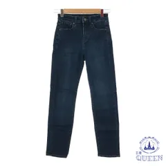 ☆美品☆ UNIQLO ユニクロ デニム ジーンズ チャック ポケット付き カジュアル レディース インディゴブルー 22 901-11094 送料無料 古着