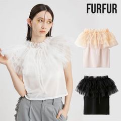 【期間限定 SALE10%OFF】 ファーファー FURFUR トップス 24春夏 ドットチュールマルチウェイトップス ミドル丈 半袖 SET セットアイテム rwft242029