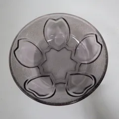 昭和 レトロ 曽我ガラス ガラス鉢 紫色 パープル ボウル 併売