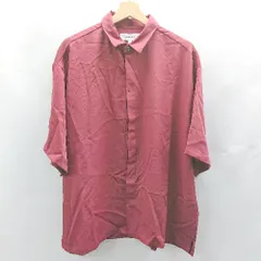 ◇ ⊂◎●未使用● MONO-MART モノマート ビッグシルエット 半袖 シャツ サイズM ダークレッド メンズ E  【1503060022276】