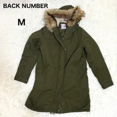 【M】BACK NUMBER レディースモッズコート Mサイズ ダークグリーン カーキ 防寒着 アウター フード付き