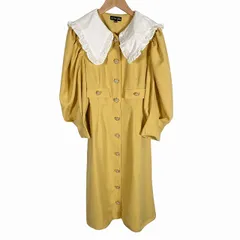 シスタージェーン sister jane ロングワンピース ビッグカラー 花ボタン 黄色 イエロー XS