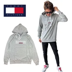 トミーヒルフィガー Tommy Hilfiger トップス パーカー フーディー 薄手 長袖 09T4505 グレー メンズ レディース プリント プリントロゴ 速乾 TOMMY HILFIGER 新品 正規品 未使用品