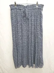 ◇ ⊂ MAJESTIC LEGON マジェスティックレゴン 総柄 ロング プリーツ スカート サイズM ネイビー　マルチ レディース P  【1408200036109】