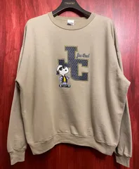 MADE IN USA製 90s COMMON THREADS PEANUTS SNOOPY プリントスウェットトレーナー サンドベージュ Lサイズ