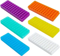 OLYCRAFT 6個 試験管立て 60穴 遠心管ラック チューブラック 両側試験管ラック(6色)