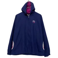 adidas ロゴ ジャージ アディダス XL ネイビー パープル フルジップ バックプリント スポーティー 古着卸 アメリカ仕入 a610-7581
