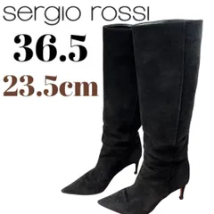 セルジオロッシ ロングブーツ　ブラック　黒　23.5cm スエード
