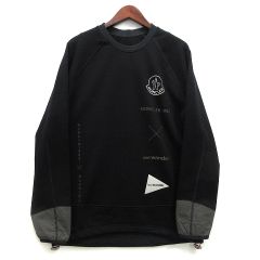 モンクレール MONCLER GENIUS 2 アンドワンダー and wander リフレクター 裏起毛 スウェット シャツ 長袖 2021AW ブラック 黒 S G20928G00015