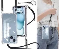 【話題商品】iPhone 15 Plus 用 ケース アイフォン15Plus ケース【ストラップ2枚付き】調節可能な ショルダー 肩がけ OJBSEN 首掛け 紐付き 斜めがけ スマホケース いphone15Plus 薄型 透明 PC + 軽量 シリコン TP