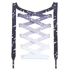 【迅速発送】Amerlery 靴ひも グラデーション 平紐 スニーカー シューレース 100cm 120cm 140cm 160cm 8mm幅 フラット靴紐 Shoelaces 2足分(4本)