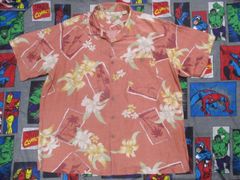 Caribbean シルク×リネン オープンカラーアロハシャツ XL USA古着