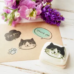 消しゴムはんこ♡ハチワレ猫♡