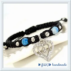 アンクレット orブレスレット 天然石【クラック水晶+ゴールド♡ラインストーン】