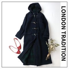 LONDON TRADITION ロンドントラディション ダッフルコート ロング アウター ウール 毛 混 38/M ネイビー 紺 (うY＋1292)25F☆