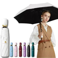 ホワイト Prv 【 大きいサイズで濡れない 折りたたみ傘 】 晴雨兼用 超撥水加工 軽量 (106cm/354g) 自動開閉 ワンタッチ 風に強い 強風対策 グラスファイバー 8本骨 日傘 uvカット 遮光 遮熱 -18.9℃ 折り畳み傘 レディース メンズ