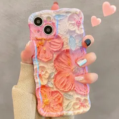【数量限定】耐衝撃ケース 光沢カバー グリッター 薄型 人気iphoneケース 軽量 カーリーウェーブケース TPUカバー 全面保護携カバー ヴィンテージ油絵アートケース かわいい油絵花柄ケース 可愛い アイフォンケース カバー ウェーブデザイン ケース -