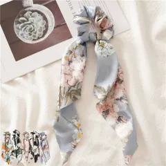 スカーフ形ヘアゴム シュシュ 大きい蝶結び おしゃれ ヘアアクセサリー  スカイブルースカイブルーP_3