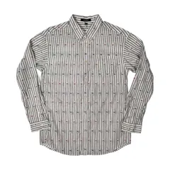 BURBERRY LONDON バーバリー ロンドン ロゴ入り ストライプ柄 ボタンダウン 長袖シャツ 160A /三陽商会/ホワイト