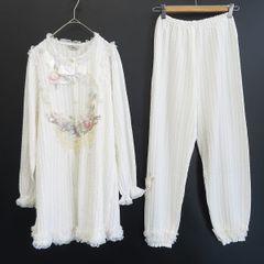 Akiakane アキアカネ セットアップ パジャマ ネグリジェ ルームウェア 花モチーフ レース a951597