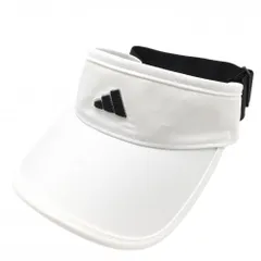 【新品】アディダス サンバイザー 白×黒 後ろゴム レディース OSFW(54-57cm) ゴルフウェア 2023年モデル adidas