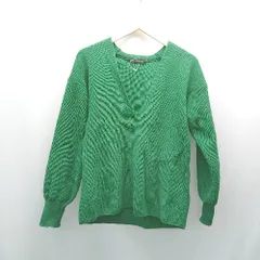 ◇ URBAN RESEARCH Vネック セーター カジュアル 秋冬 長袖 ニット サイズFree グリーン レディース メンズ E  【1309040014299】