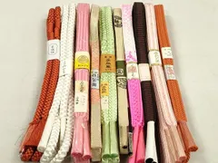 平和屋着物●和装小物　帯締め10本　佐賀錦　高麗組　手組紐　くみひも　金糸　高島屋扱い　逸品　未使用　DAAT0690by