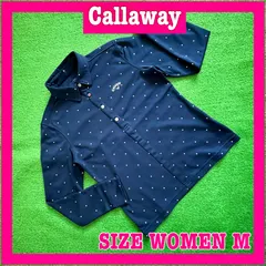 Callaway キャロウェイ 長袖 ドット総柄 ストレッチ ゴルフ ポロシャツ M