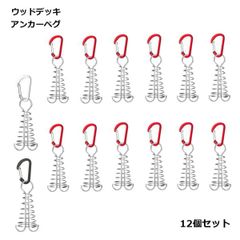 ウッドデッキ ペグ 12個セット テント 固定 金具 簡単 設置 アウトドア キャンプ デッキ 保護 _bのサムネイル