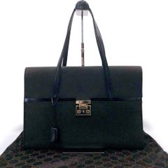 グッチ 14218 ハンドバッグ トートバッグ ビジネス 美品 貴重 ブラック レザー GUCCI