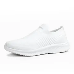 ☆ ホワイト ☆ 37(23.5cm) ☆ スリッポン レディース スニーカー メンズ スリッポン スニーカー ニット カジュアルシューズ シューズ 靴 メッシュ 通気性 履きやすい 疲れにくい 柔らかい やわらかい 軽量 軽い フィット 動きやすい