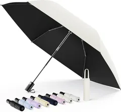 日傘 UVカット100遮光遮熱 UV0 折り畳み傘 折りたたみ傘 大きい超軽量 熱中症対策 肌を守る おりたたみ傘 晴雨兼用 耐風頑丈 携帯便利 超撥水日傘兼用雨傘 レディース/メンズ/子供/大人兼用 収納ポーチ付き ベージュ