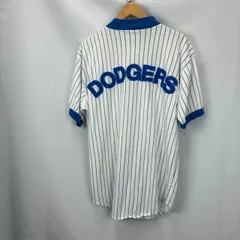 NUTMEG MILLS DODGERS パッチ ストライプ ヘンリーネックシャツ サイズⅬ 07052222 861 シミ汚れのサムネイル