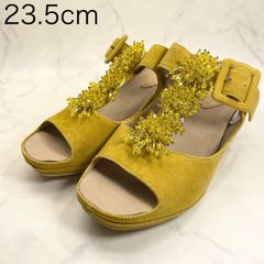 【新品 訳あり】ディッシー　ビジュー付きTストラップサンダル　23.5㎝　黄色