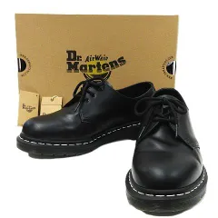 美品 Dr.Martens ドクターマーチン 3ホール ホワイトステッチ 1461 WS ブラック メンズ UK9 2475 7001 箱付き ★2889 MF0008-18000