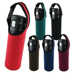 水筒 カバー ホルダー ケース ペットボトル 500ml 600ml ショルダー 肩掛け かわいい おしゃれ 子供 大人 学校 会社 保温 保冷 男女兼用 グレー