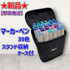 ★新品★マーカーペン★30色★スタンド付収納ケース付★青色ベース配色★