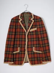 Paul Smithポールスミス メインライン ベロアパイピング ヘビーウールチェック ジャケット【S】【MJKA79481】