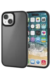 【特価セール】エレコム iPhone 15 ケース 耐衝撃 米軍MIL規格 半透明 マット仕上げ ストラップホール付き ハイブリッドケース カメラ保護設計 ワイヤレス充電対応 指紋防止 ブラック PMWA23AHVCKBK