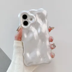 新品 UEEBAI ケース 対応 iPhone 16 Plus 用の ケース ウェーブ デザイン ケース 可愛い おしゃれケース 波型ケース カラフルケース 人気ケース TPUカバー カーリーウェーブケース 軽量 薄型 グリッター 光沢カバー 耐衝撃ケース 全