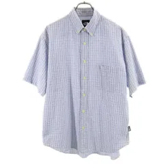 ザノースフェイス NT-4035X チェック柄 半袖 ボタンダウンシャツ L ブルー系 THE NORTH FACE メンズ 【中古】  【230801】