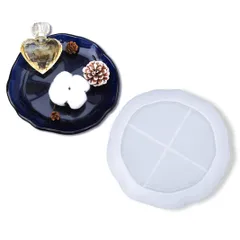 新品 DIYBravo トレイ形 シリコンモールド 円形 不規則 収納用 1セット エポキシ樹脂UVレジン 置き皿 小物入れ 皿型 フルーツプレート 手作り パーティー装飾 手芸用品 贈り物 抜き型 (トレイ型02)