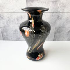花瓶 フラワーベース 花器 壺 ガラス 黒 ディスプレイ インテリア 飾り物 置物 レトロ
