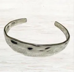 ブレスレット　メキシカンジュエリー シルバー　たたき プレーン バングル　レディース　メンズ　ユニセックス　ペアアクセサリー