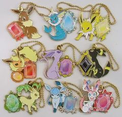 [중고] 키홀더 마스코트(캐릭터) 전 9종 세트 메탈 매력 [이치 반 쿠지 Pokemon EIEVUI & CRYSTAL DROPS] G상