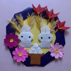 梅子　お月見リース　ハロウィンリース Halloween Wreath 2025 秋の実りと ハロウィンの遊び心を