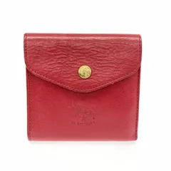 IL BISONTE イルビゾンテ 二つ折り 財布   レッド ボルドー レザー レディース 　240001146029