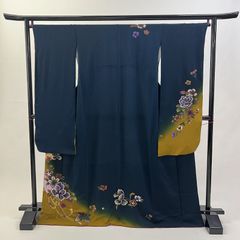 中振袖 振袖 正絹 中古品 緑 緑色 3S926 HZYA008