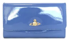 未使用 ヴィヴィアンウエストウッド 長財布 1033VW31 三つ折り 財布 エナメル ブルー 青 オーブ レディース パテント Ｖｉｖｉｅｎｎｅ Ｗｅｓｔｗｏｏｄ ヴィヴィアン